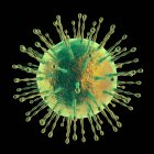 Particule de coronavirus, illustration informatique. Différentes souches de coronavirus sont responsables de maladies telles que le rhume, la gastro-entérite et le SRAS (syndrome respiratoire aigu sévère).) — Photo de stock