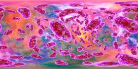 Porphyromonas gingivalis orales Bakterium, 360-Grad-Panorama-Ansicht Computerillustration. P. gingivalis (früher bekannt als Bacteroides gingivalis) ist Teil der normalen Mund-, Darm- und Urogenitalflora — Stockfoto