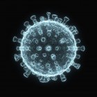 Particella di Covid-19 coronavirus, illustrazione. Il nuovo coronavirus SARS-CoV-2 è emerso a Wuhan, in Cina, nel dicembre 2019. Il virus causa una lieve malattia respiratoria (Covid-19) che può trasformarsi in polmonite ed essere fatale in alcuni casi — Foto stock