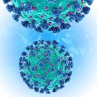 Partículas do coronavírus Covid-19, ilustração computacional. O novo coronavírus SARS-CoV-2 (anteriormente 2019-CoV) surgiu em Wuhan, China, em dezembro de 2019 — Fotografia de Stock