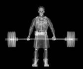 Levantador de pesas esqueleto, rayos X, exploración radiológica - foto de stock