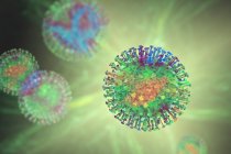 Grupo de virus, ilustración por ordenador - foto de stock