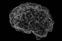 Red neuronal cerebral, ilustración por ordenador. - foto de stock