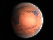 Зображення Червоної планети, Марса, другого найменшого у Сонячній системі (після Меркурія).). — стокове фото