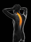 Homem com dor nas costas, ilustração de computador — Fotografia de Stock