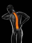 Homem com dor nas costas, ilustração de computador — Fotografia de Stock