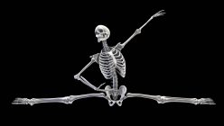 Anatomia di un ballerino, illustrazione al computer. Uno scheletro umano in posa da balletto che mostra un'attività scheletrica nella danza classica. — Foto stock