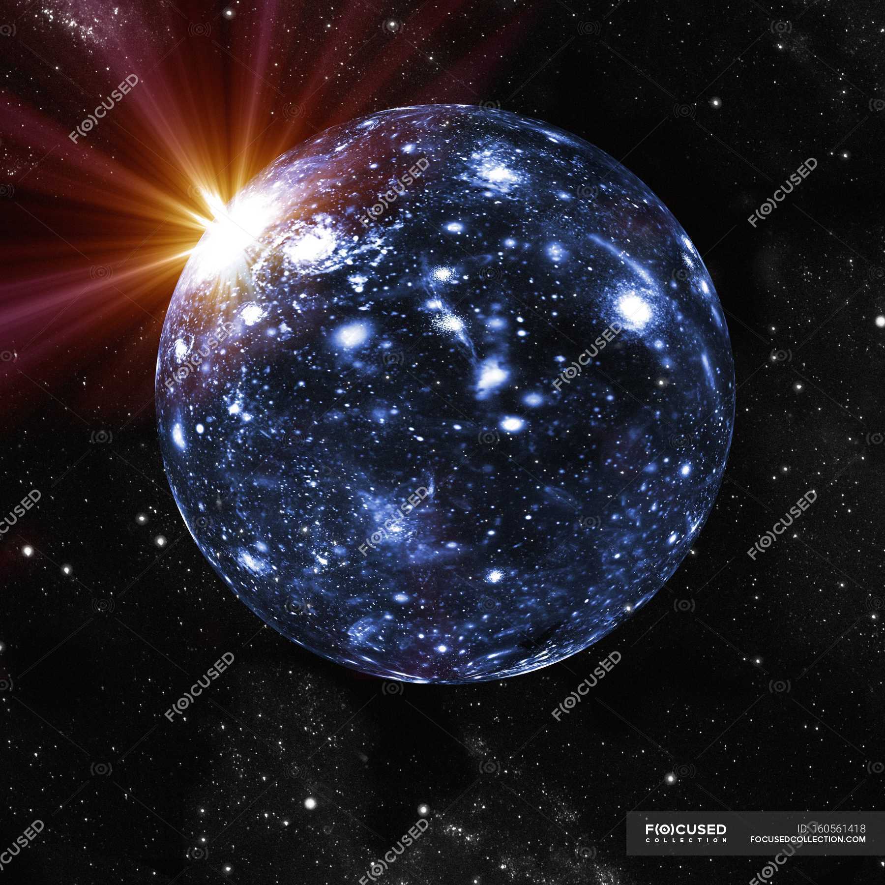 Spherical or closed universe — physical, curved - Stock Photo | #160561418