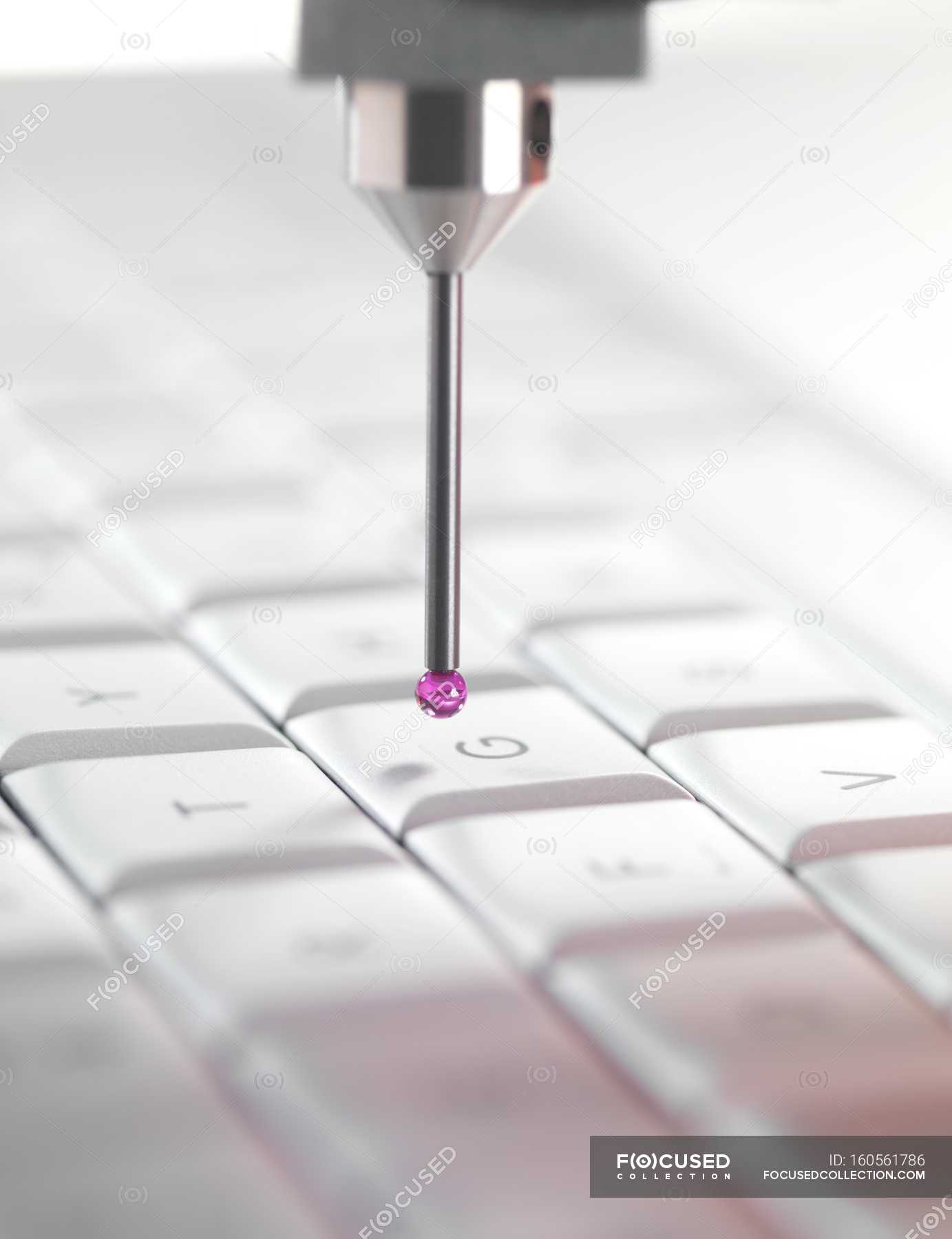 Optical probe using for measuring of computer keyboard. — analyzing