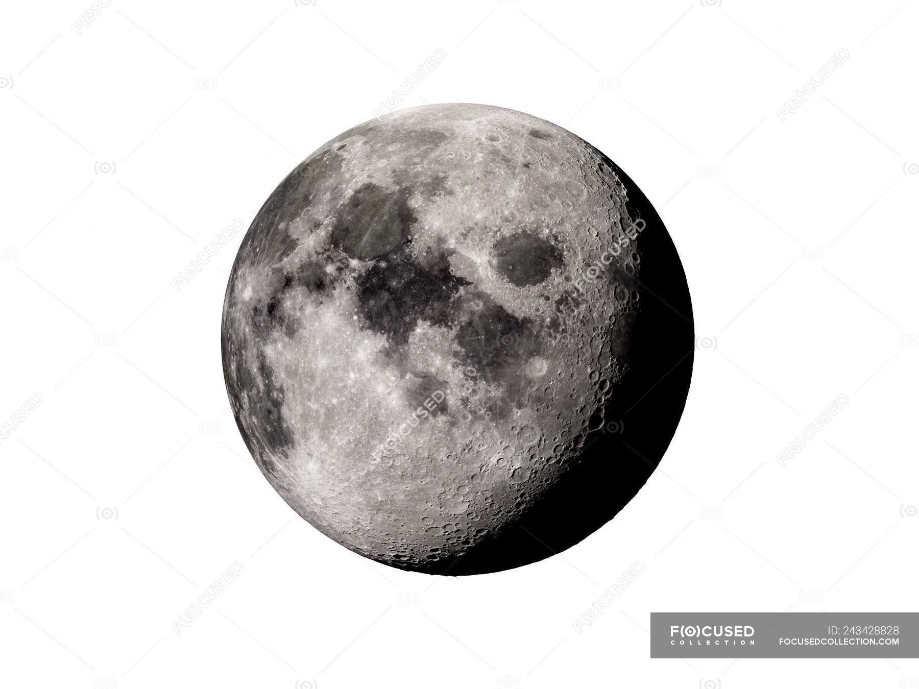 Digital illustration of Moon on white background. — system, solar system -  Stock Photo | #243428828