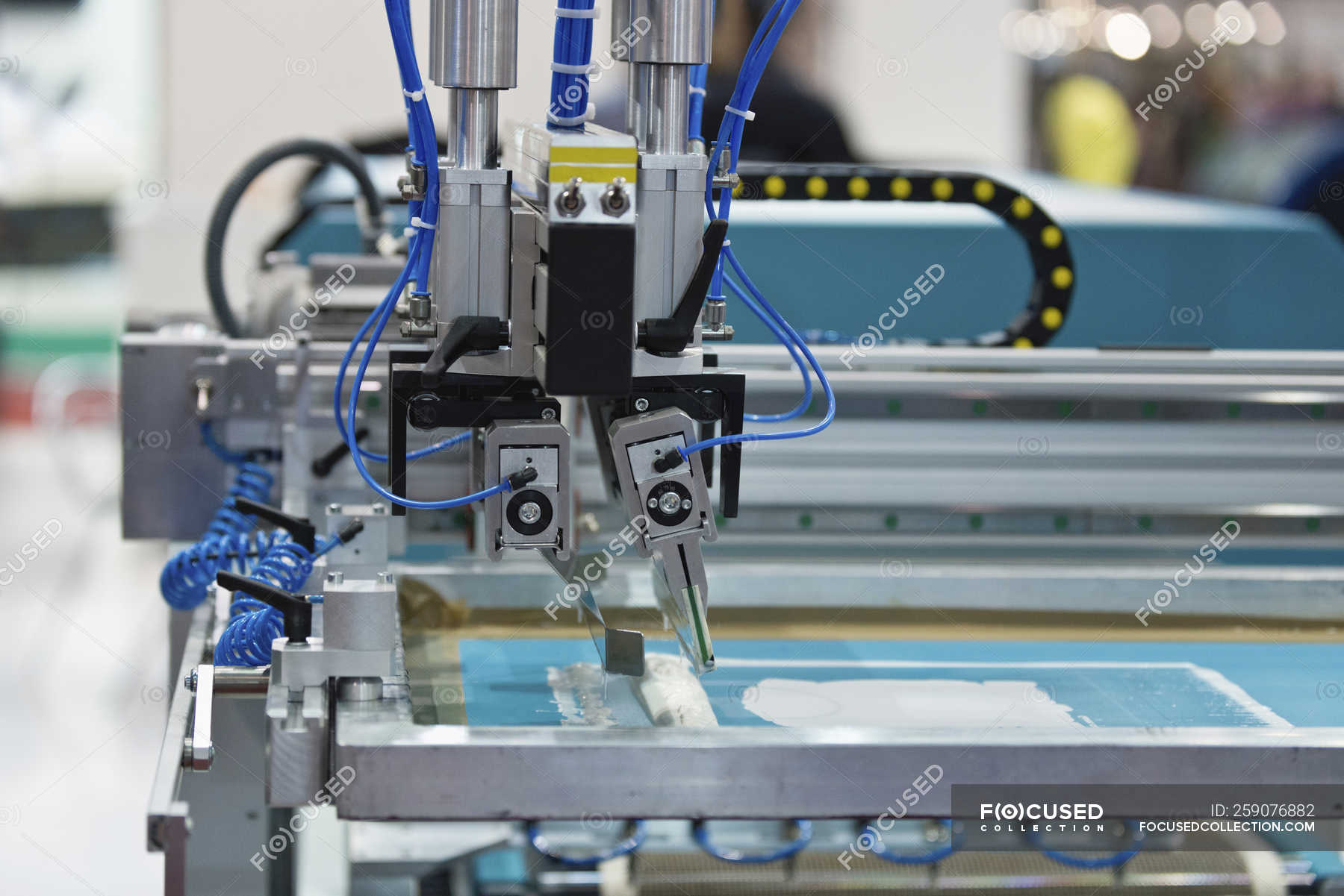 Silk screen printing machine in factory. — ink - Photo #259076882