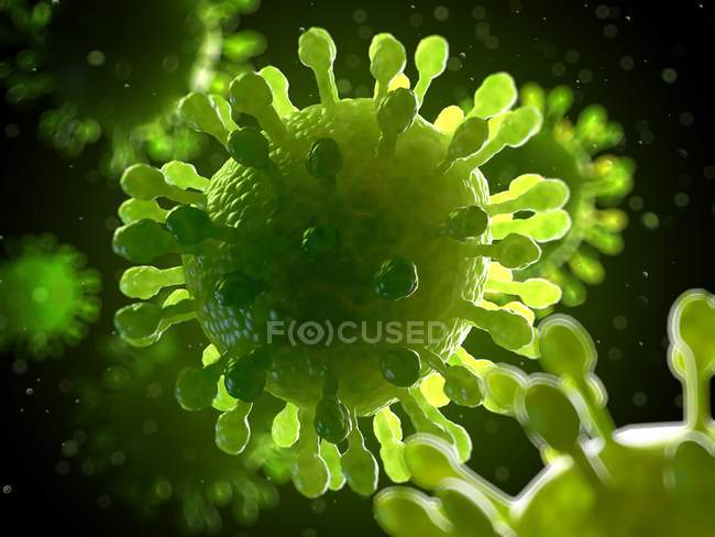 Infection virale à particules circulation sanguine — Photo de stock