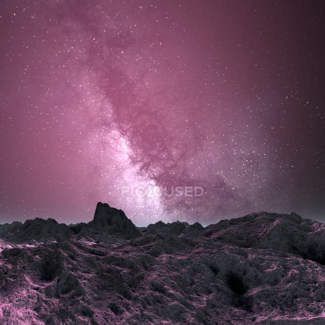 Nebulosa vista de planeta alienígena — Fotografia de Stock