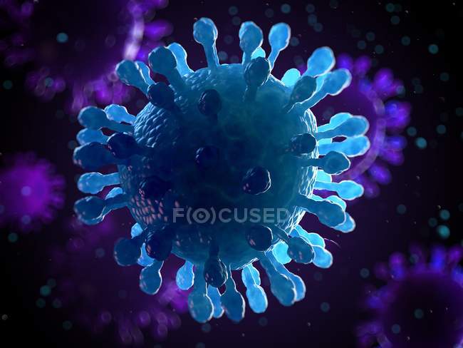 Infection virale à particules circulation sanguine — Photo de stock