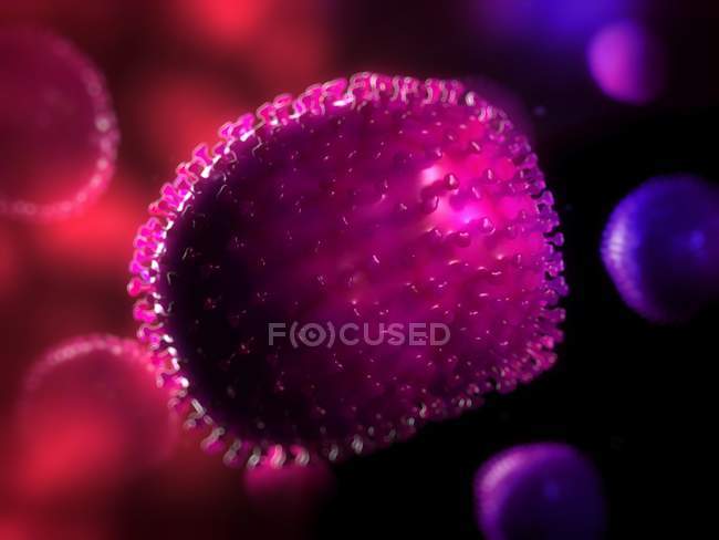 Partikelstruktur des Grippevirus — Stockfoto