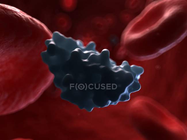 Molecules of insulin circulating in the blood stream — Stock Photo