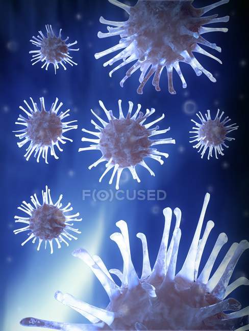 Virus particles or virions — Stock Photo