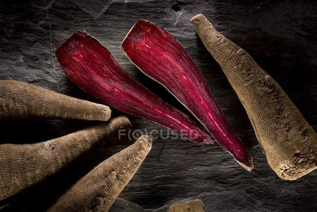 Crapaudine beetroots on rustic table. — Stock Photo
