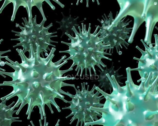 Viral particles enclosed in protective capsid — Stock Photo