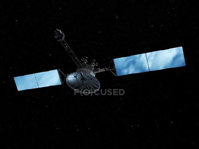 Satellite in space, digital artwork. — Stock Photo