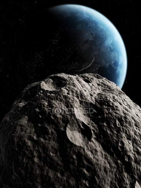 Asteroide in avvicinamento alla Terra — Foto stock