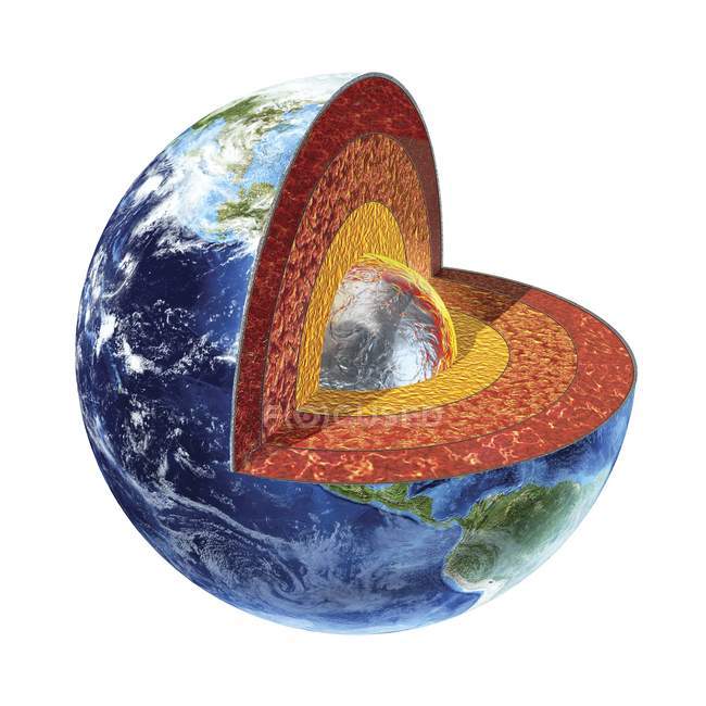 Visual render of Earth interior — Stock Photo