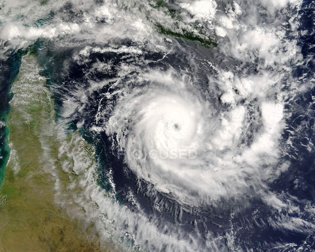 Satellite view of tropical cyclone Ingrid over Cape York Peninsula, Australia. — Stock Photo