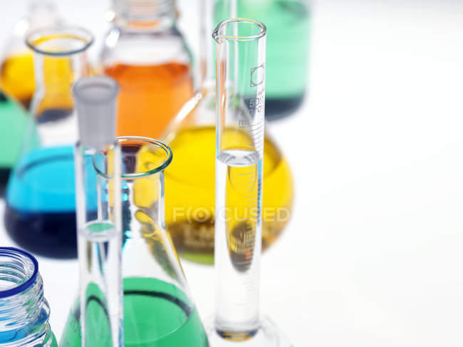 Close-up view of laboratory glassware. — Stock Photo