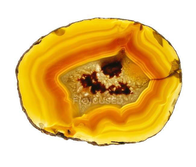Cut cross section of mineral agate. — Stock Photo