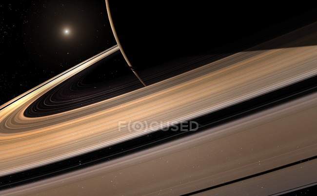 Anéis de Saturno compostos principalmente de gelo — Fotografia de Stock