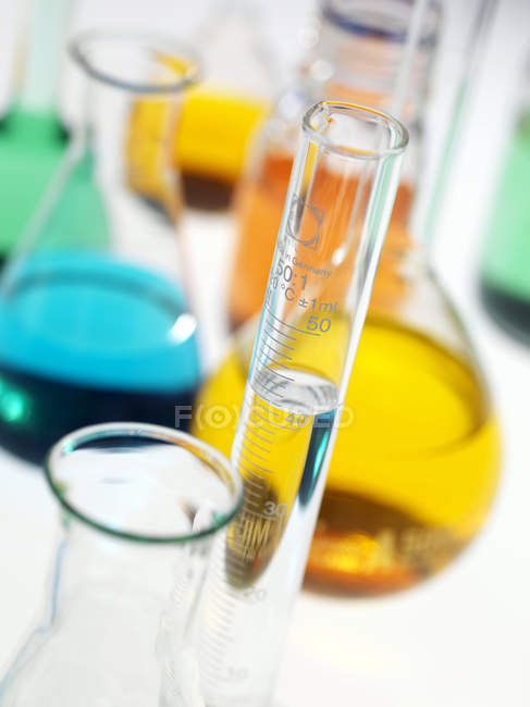 Close-up view of laboratory glassware. — Stock Photo