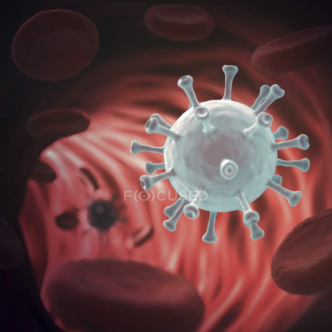 Клетки, атакованные вирусом — стоковое фото