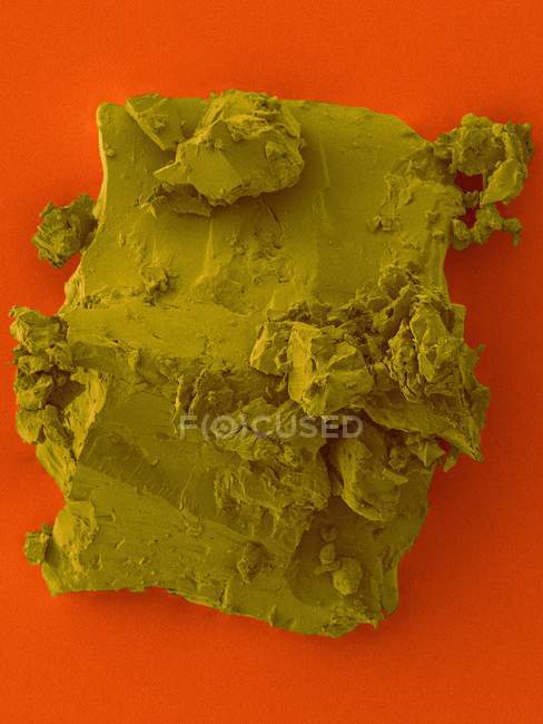 Coloured scanning electron micrograph (SEM) of Coal from the ship Titanic. — Stock Photo