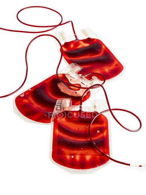 Blood bags against white background. — Stock Photo