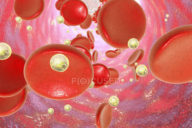 Nanoparticles in blood — Stock Photo