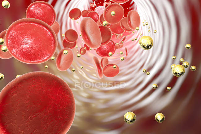 Наночастицы в крови — стоковое фото