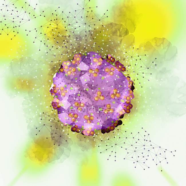 Vírus HIV, ilustração — Fotografia de Stock