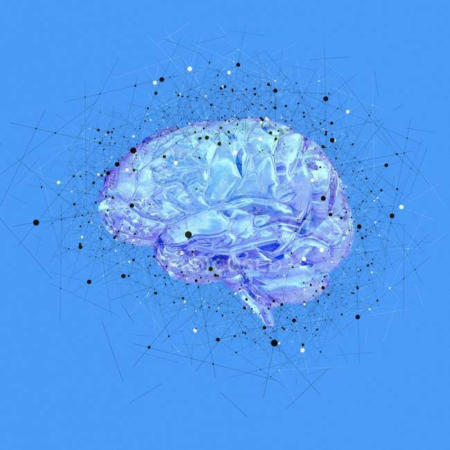 Conceptual rendering of human brain — Stock Photo