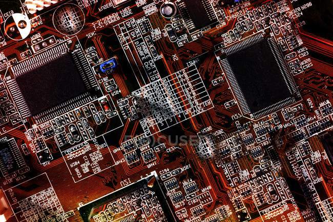Computer motherboard in details — Stock Photo