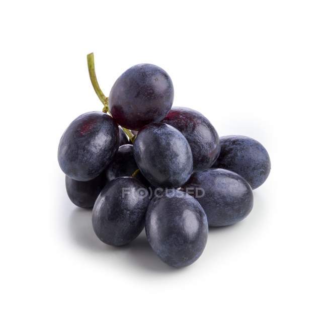 Raisins noirs sur fond blanc. — Photo de stock
