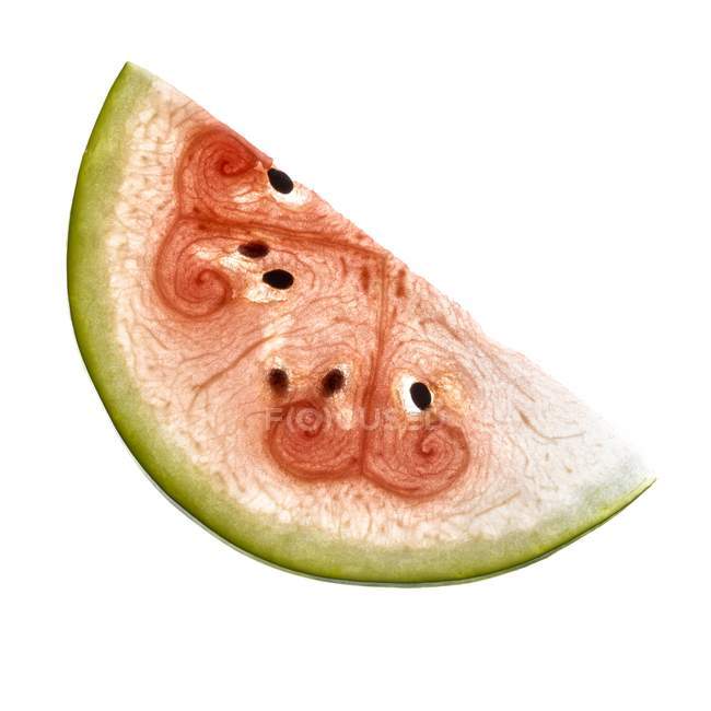 Scheibe Wassermelone auf weißem Hintergrund. — Stockfoto