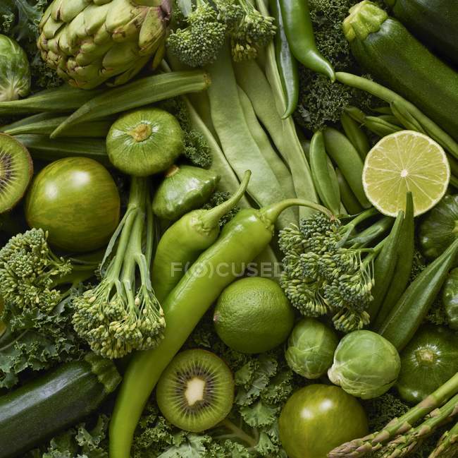 Fresh green produce, full frame. — Stock Photo
