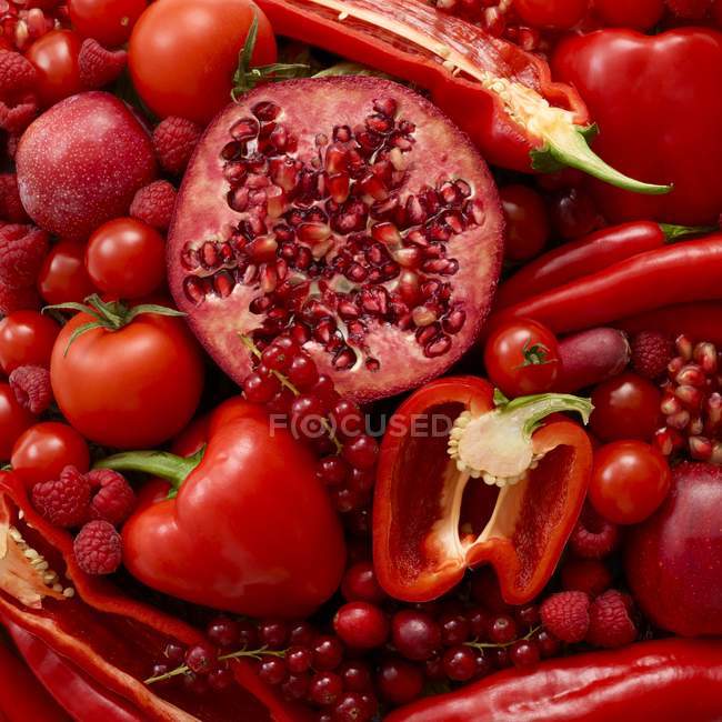 Fresh red produce, full frame. — Stock Photo