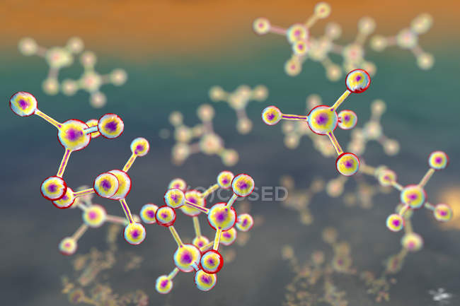Modello astratto di molecole, illustrazione digitale
. — Foto stock