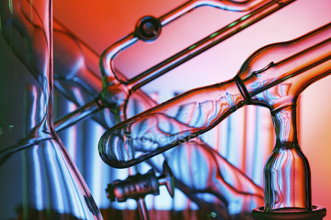 Detail des chemischen Glasapparates, Vollrahmen. — Stockfoto