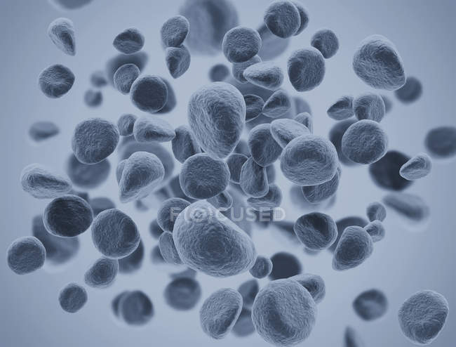 Blue cancer cells, digital illustration. — Stock Photo