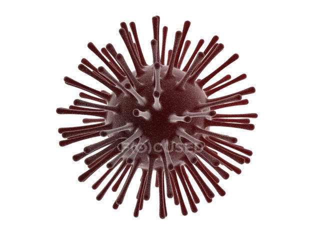 Digital illustration of shaped virus cell of white background. — Stock Photo
