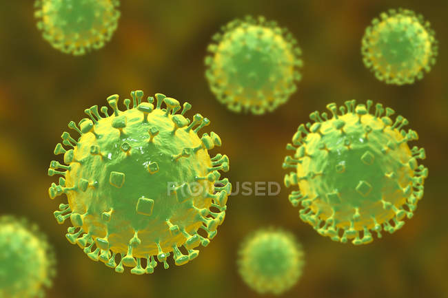 Particules de virus Nipah, illustration numérique
. — Photo de stock
