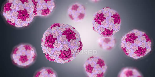 Цветной гепатит, вирусные частицы, цифровая иллюстрация
. — стоковое фото
