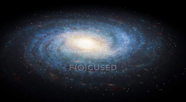 Ilustração da galáxia Via Láctea vista do espaço . — Fotografia de Stock